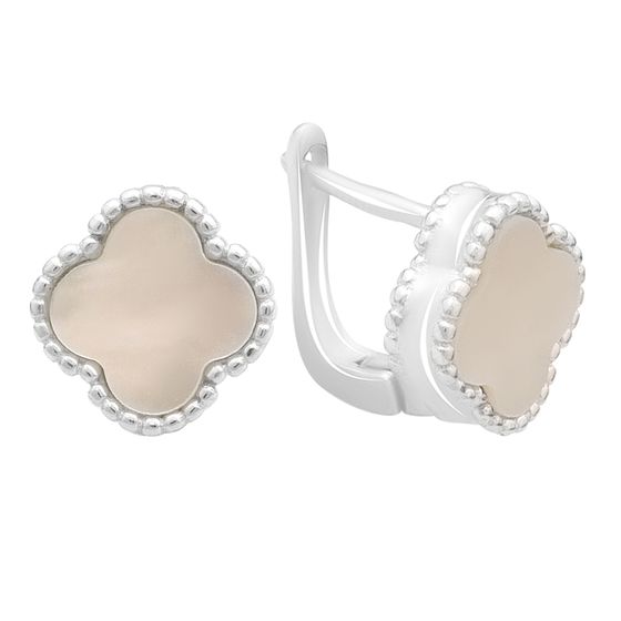 Silver earrings with mother-of-pearl