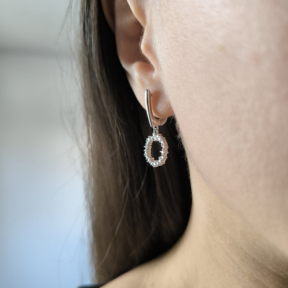 Срібні сережки з фіанітами