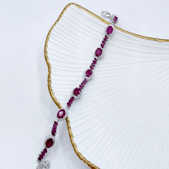 Срібний браслет з рубіном 12.29ct