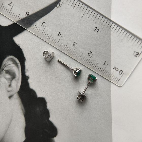 Срібні сережки з агатом 0,87 карата