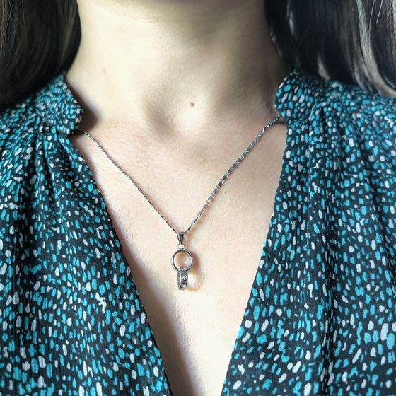 Срібна підвіска з фіанітами