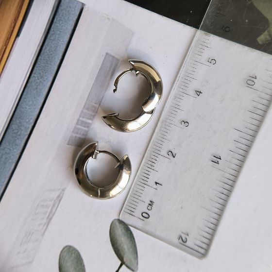 Silver earrings without stones