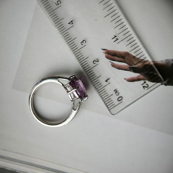 Silver ring with alexandrite 5.378ct