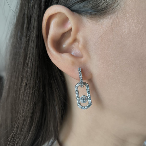 Срібні сережки з фіанітами