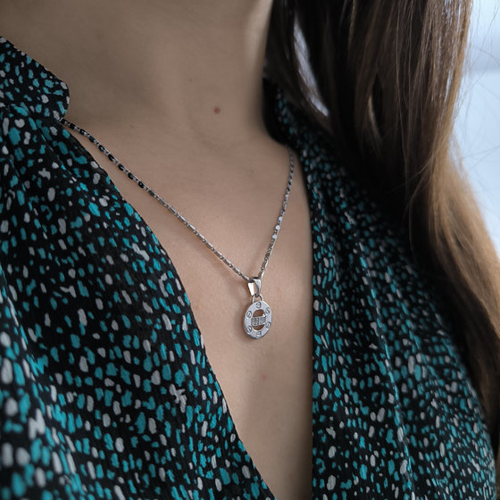 Срібна підвіска з фіанітами 0.1ct