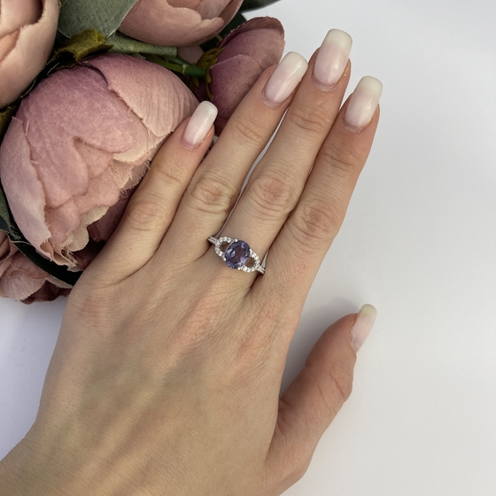 Серебряное кольцо с александритом 2.711ct