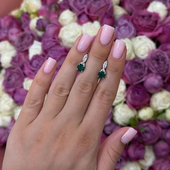 Срібні сережки з агатом 1,709 карата