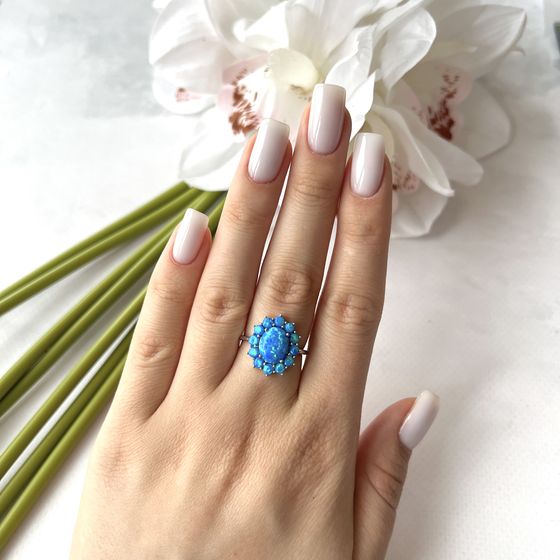 Срібна каблучка з опалом 1.94ct