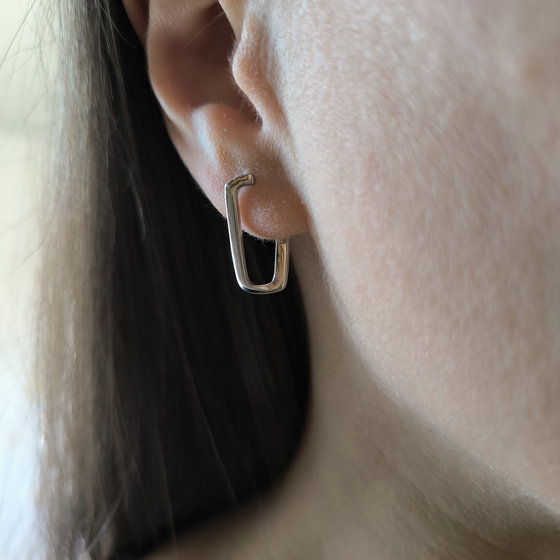 Silver earrings without stones