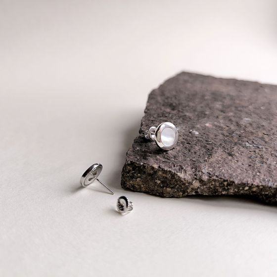 Серебряные серьги с перламутром