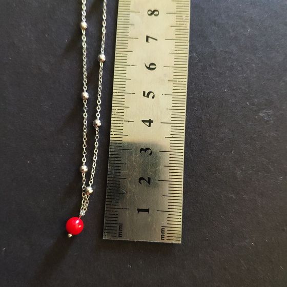 Silver necklace with coral