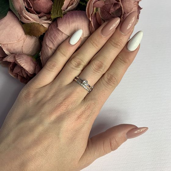 Silver Ring with Fianites