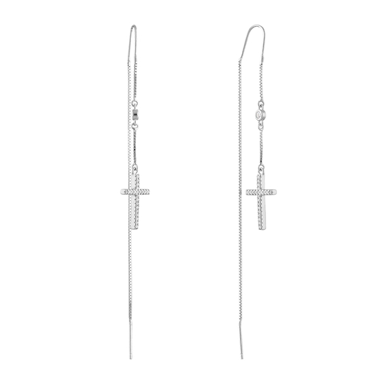 Срібні сережки з фіанітами