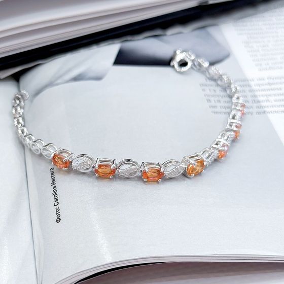 Silver bracelet with gold quartz 3.46ct