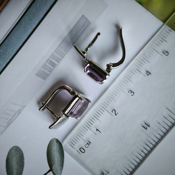 Silver earrings with amethyst 4.748ct