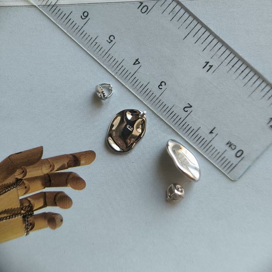 Silver earrings without stones