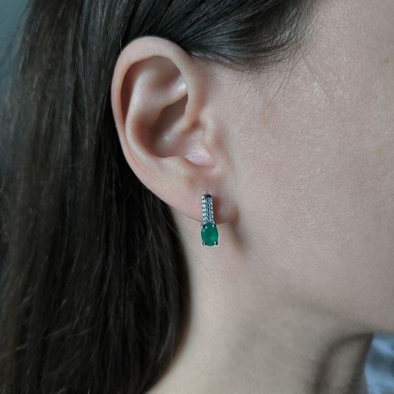 Срібні сережки з агатом 1.617ct