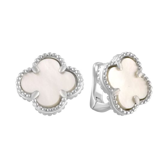 Silver earrings with mother-of-pearl