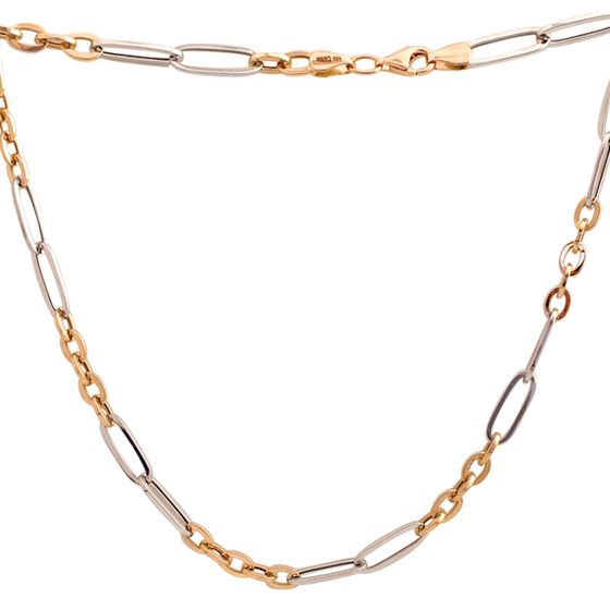 A gold necklace without stones