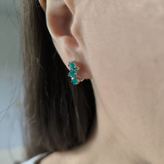 Срібні сережки з агатом 1.295ct