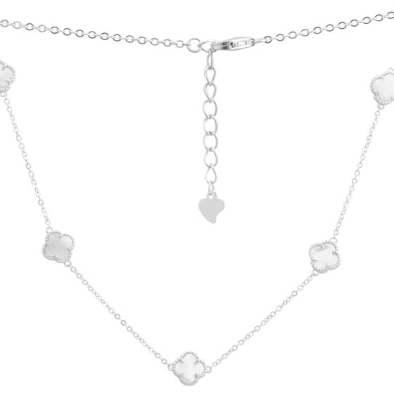 Silver necklace with mother-of-pearl