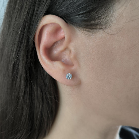 Срібні сережки з фіанітами