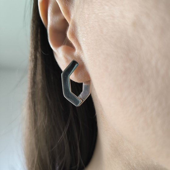 Silver earrings without stones