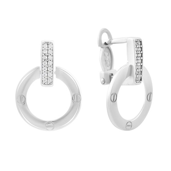 Silver earrings with cubic zirconia