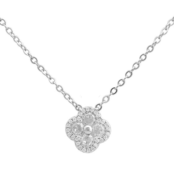 Silver necklace with phianites