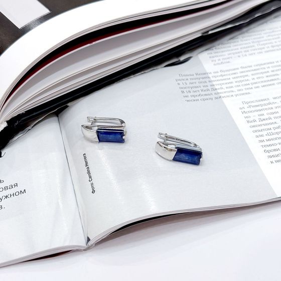 Срібні сережки з сапфіром 6.46ct