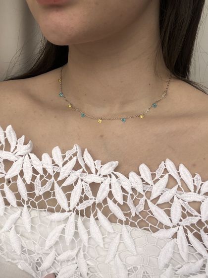 Silver necklace with phianites