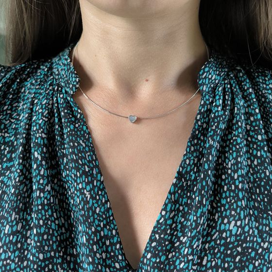 Срібне кольє з перламутром