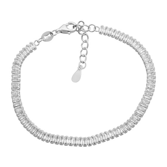 Silver bracelet with phianites