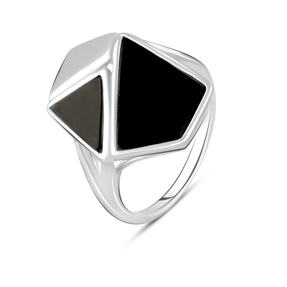 Silver ring with onyx