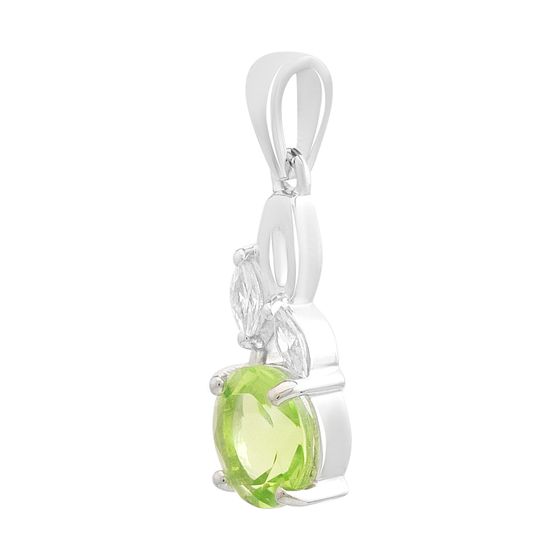 Серебряная подвеска с хризолітом 1.233ct, фианитами