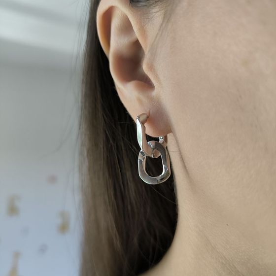 Silver earrings without stones