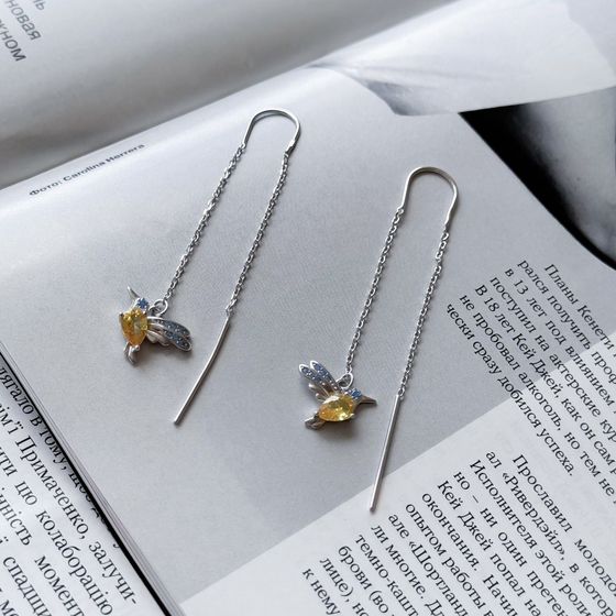 Срібні сережки з фіанітами