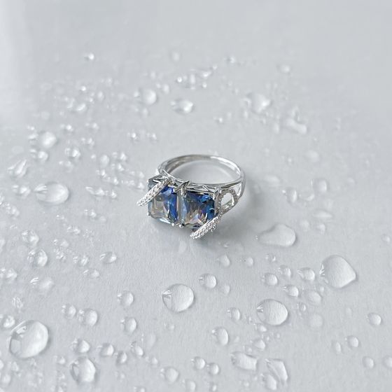 Серебряное кольцо с мистик топазом