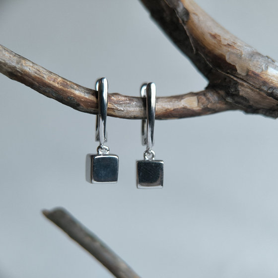 Silver earrings without stones