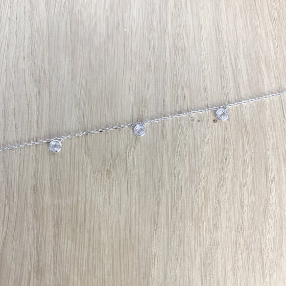 Silver bracelet with phianites