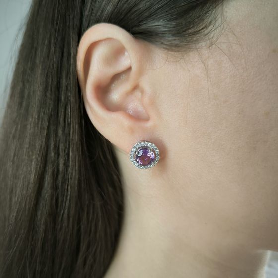 Silver earrings with amethyst 4.166ct