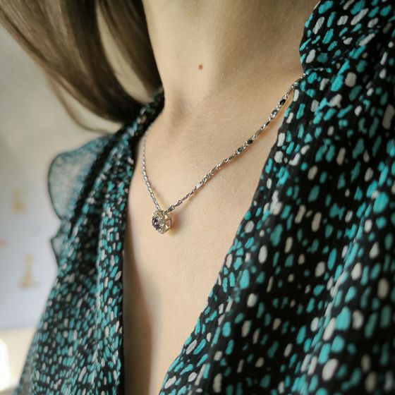 Срібна підвіска з аметистом 0.362ct