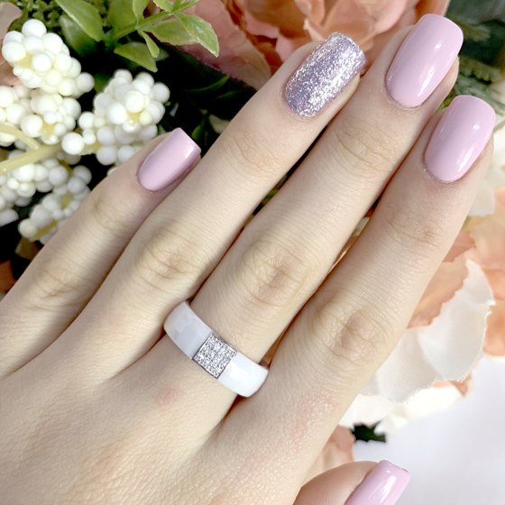 Silver Ring with Ceramic Inlay
