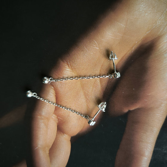 Silver earrings without stones