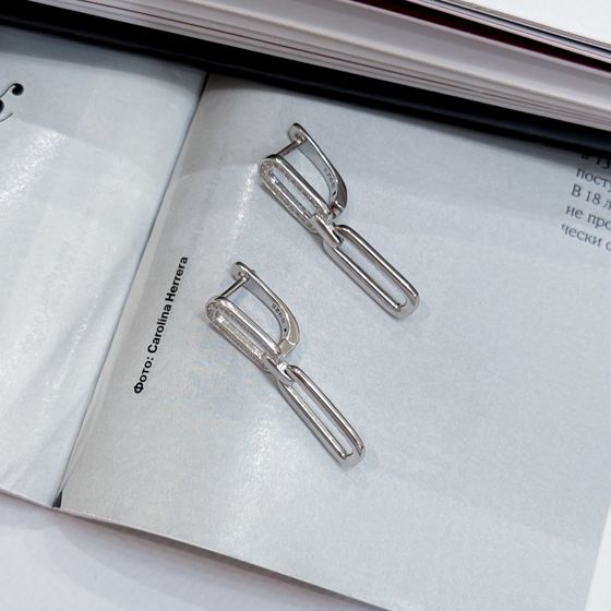 Silver Earrings with Fianites