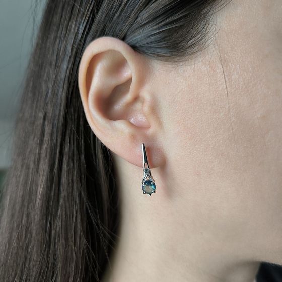 Срібні сережки з містик топазом 1.225ct