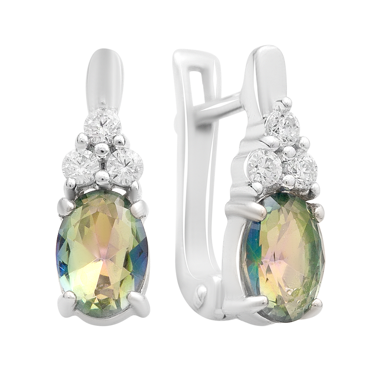 Silver earrings with mystic topaz 1.51ct