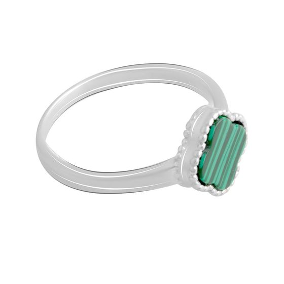 Silver ring with malachite