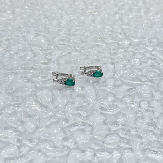 Срібні сережки з агатом 1,827 карата