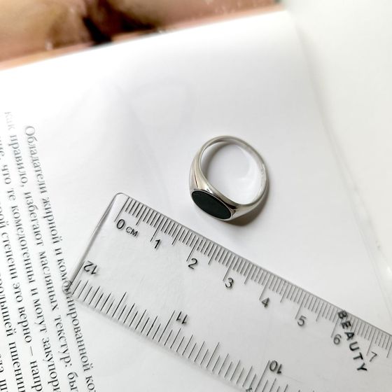 Silver ring with onyx